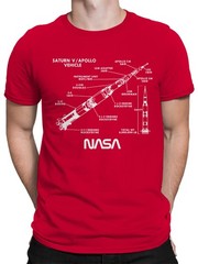 Officially Licensed Nasa Saturn V Rocket Diagram Men’s T-shirt