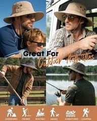Sun Hat UPF 80+ Foldable Wide Brim Outdoor Hiking Beach Summer Hat for Travel
