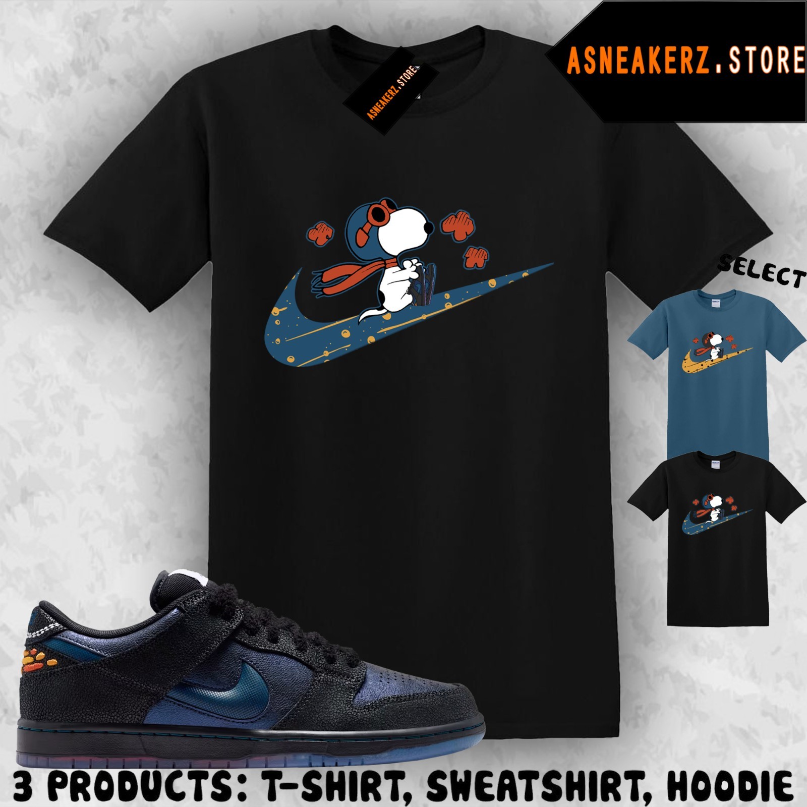 Shirt To Match SB Dunk Low Pro Bluetile Sneaker Matching Tee Fly S Dog T-Shirt gallery