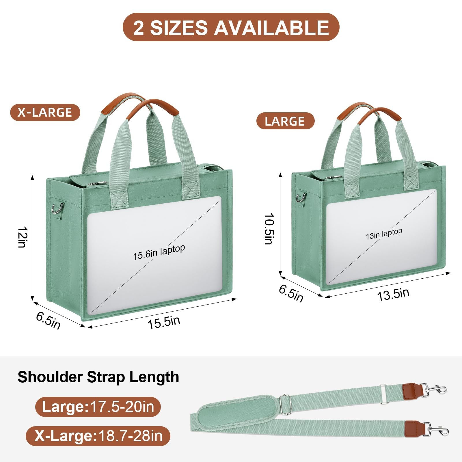 KKXIU Oversize Canvas Tote Bag for Women with Zipper and Compartments Crossbo... gallery