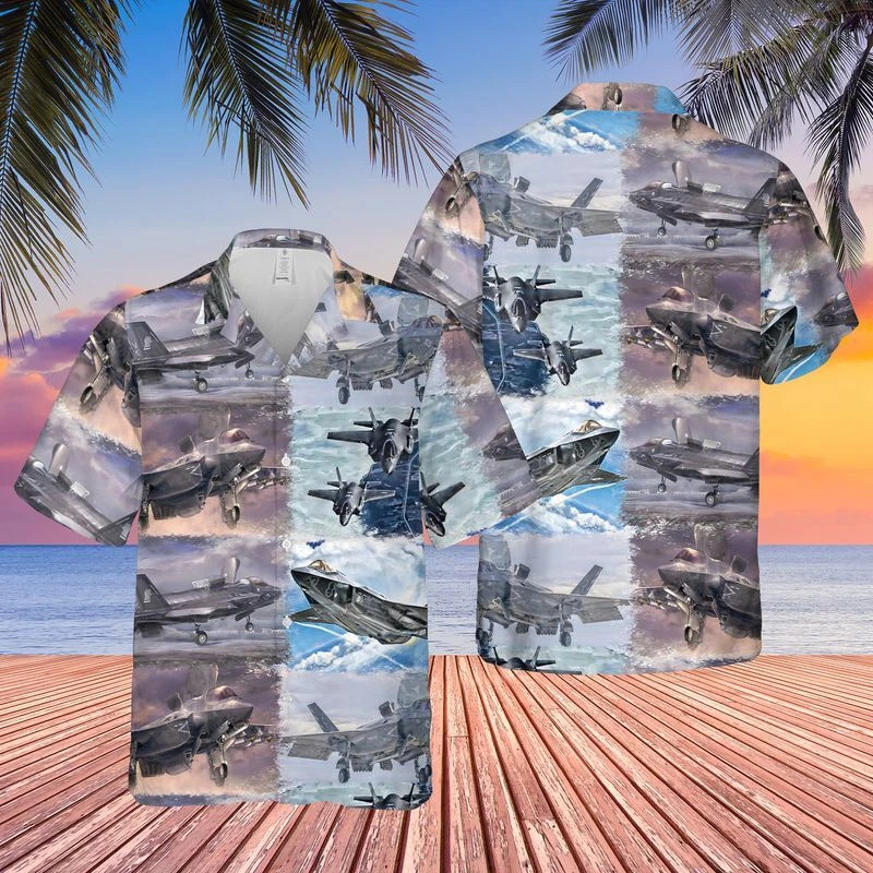 US Air Force Lockheed Martin F 35 Lightning II Hawaiian Shirt V1