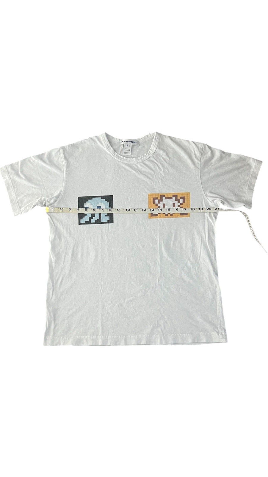 COMME des GARCONS SHIRT TShirt White Invader Digital Tee Graphic XL Runs Small gallery
