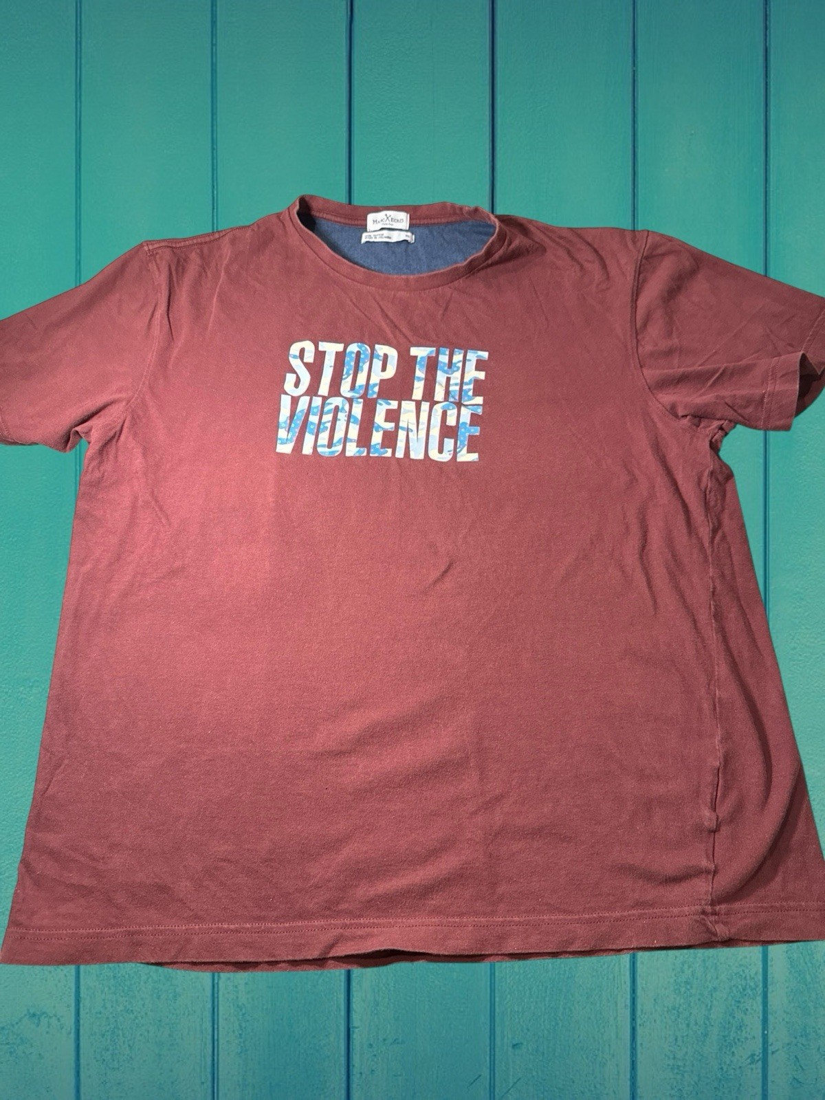 Vntg Y2K Marc Ecko Stop The Violence T-Shirt Sz XL Street Wear Classic Maroon gallery