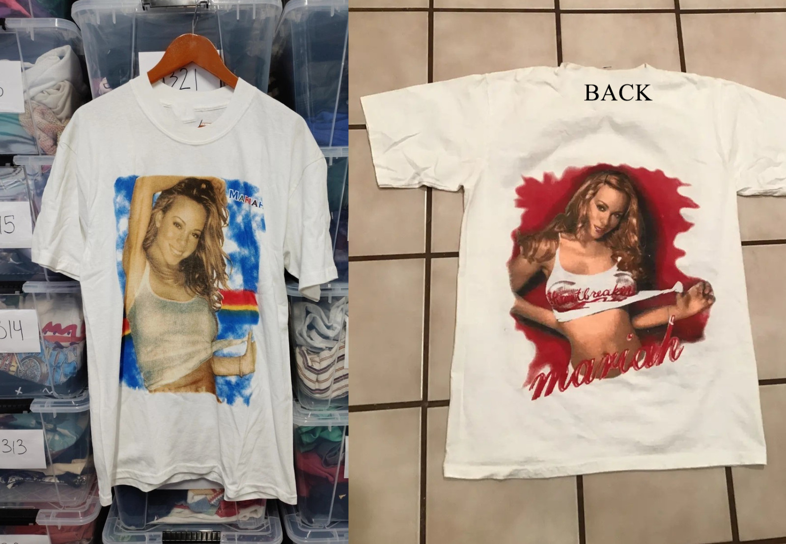 White 2-sides rare Mariah Carey cotton Shirt All Size Unisex form II364