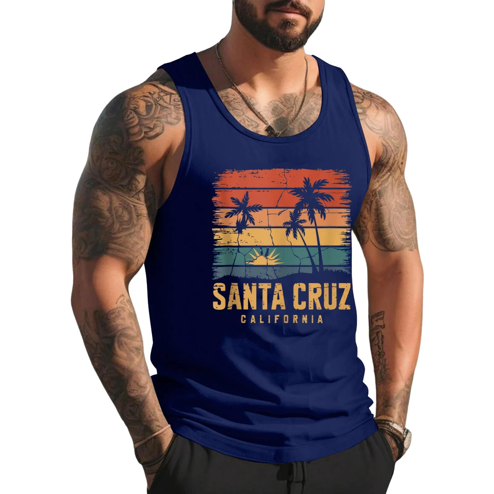 Santa Cruz Tshirt Men Women California Retro Sunset Tank Top gallery