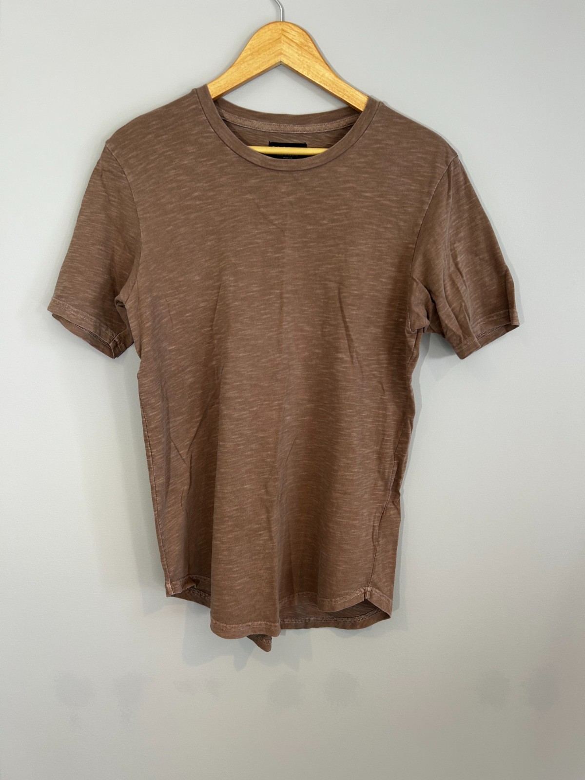 GOODLIFE Mens T-Shirt Brown Curved Hem Modern Casual Crew Comfort Soft Brown M