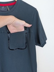 Porsche Design Urban Explorer Short Sleeve Zip Pocket Grey T-shirt