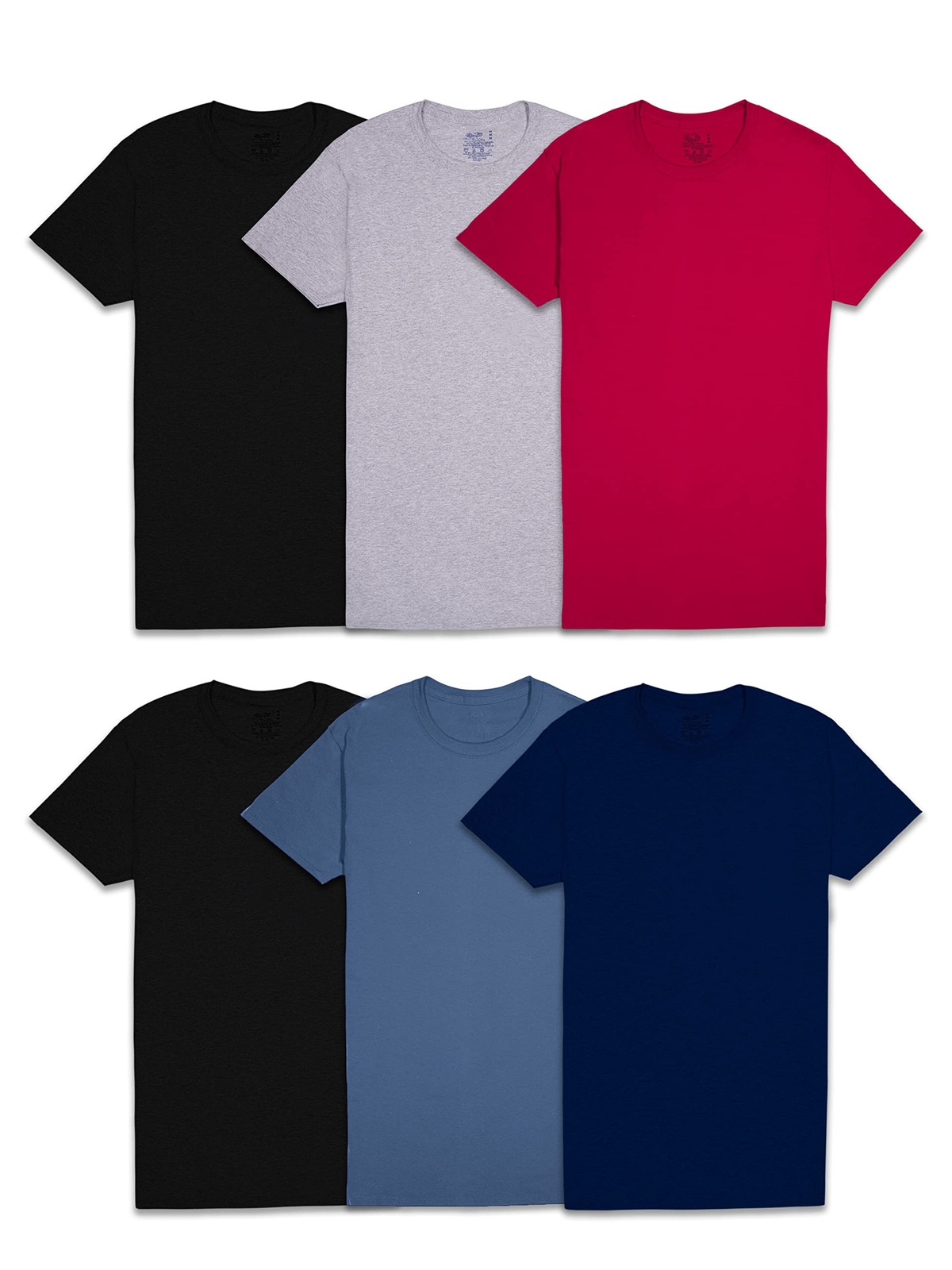 6 Pack Mens Eversoft 100% Cotton Stay Tucked Tag-free Crew T-Shirt XL May Vary gallery