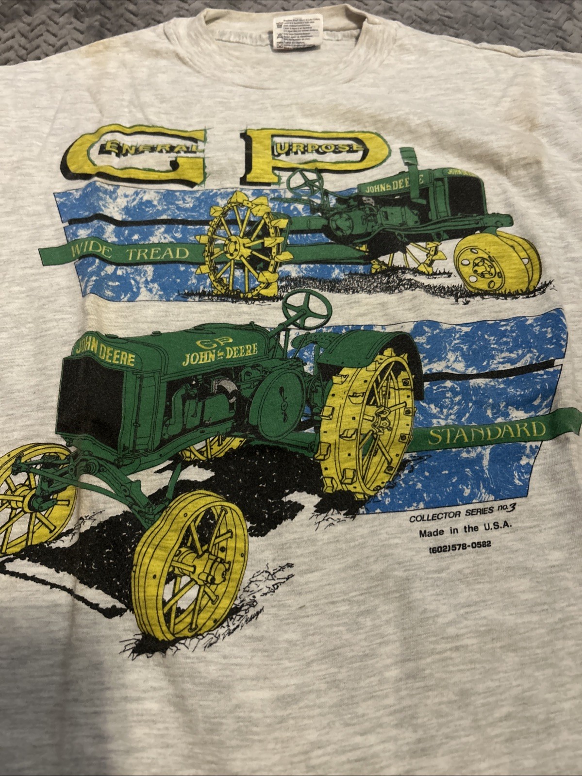 VTG Single Stitch John Deere GP General Purpose Antique Tractor T Shirt Large L gallery