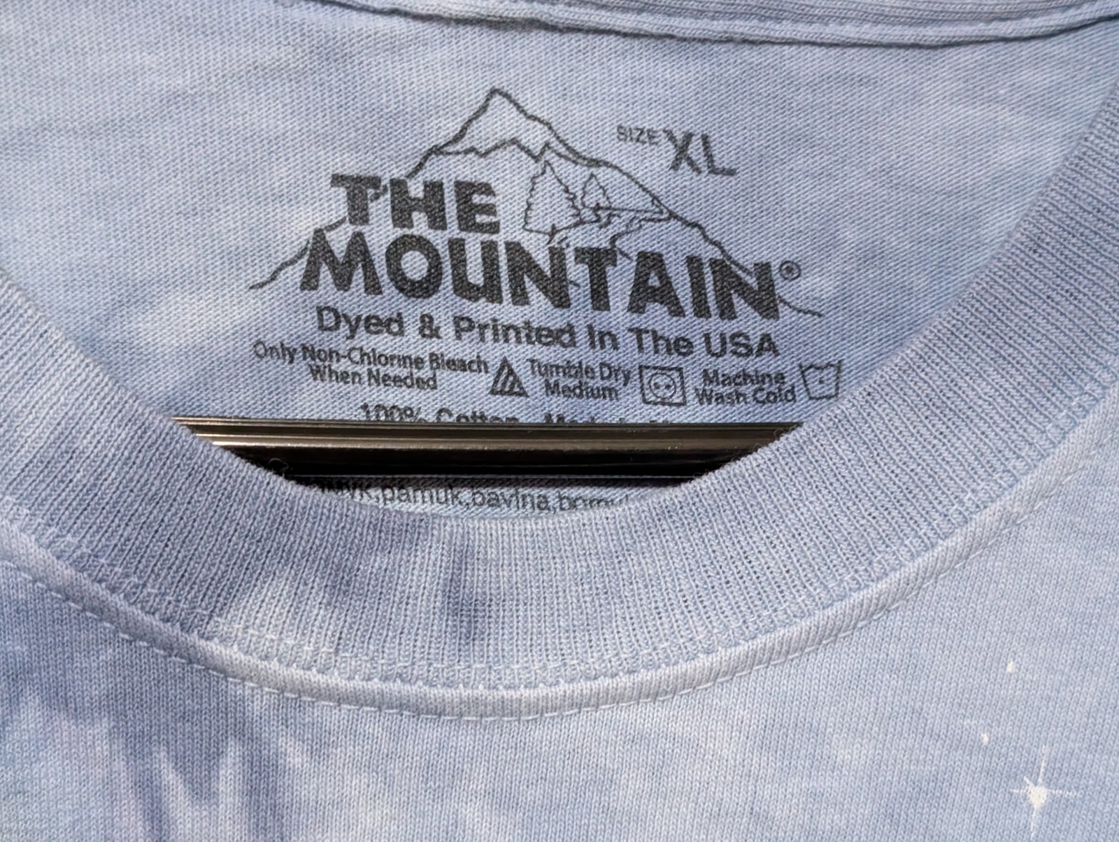 The Mountain Men's T-shirt Blue Native Wolves Feather Retired Logo XL #1457 NWOT gallery