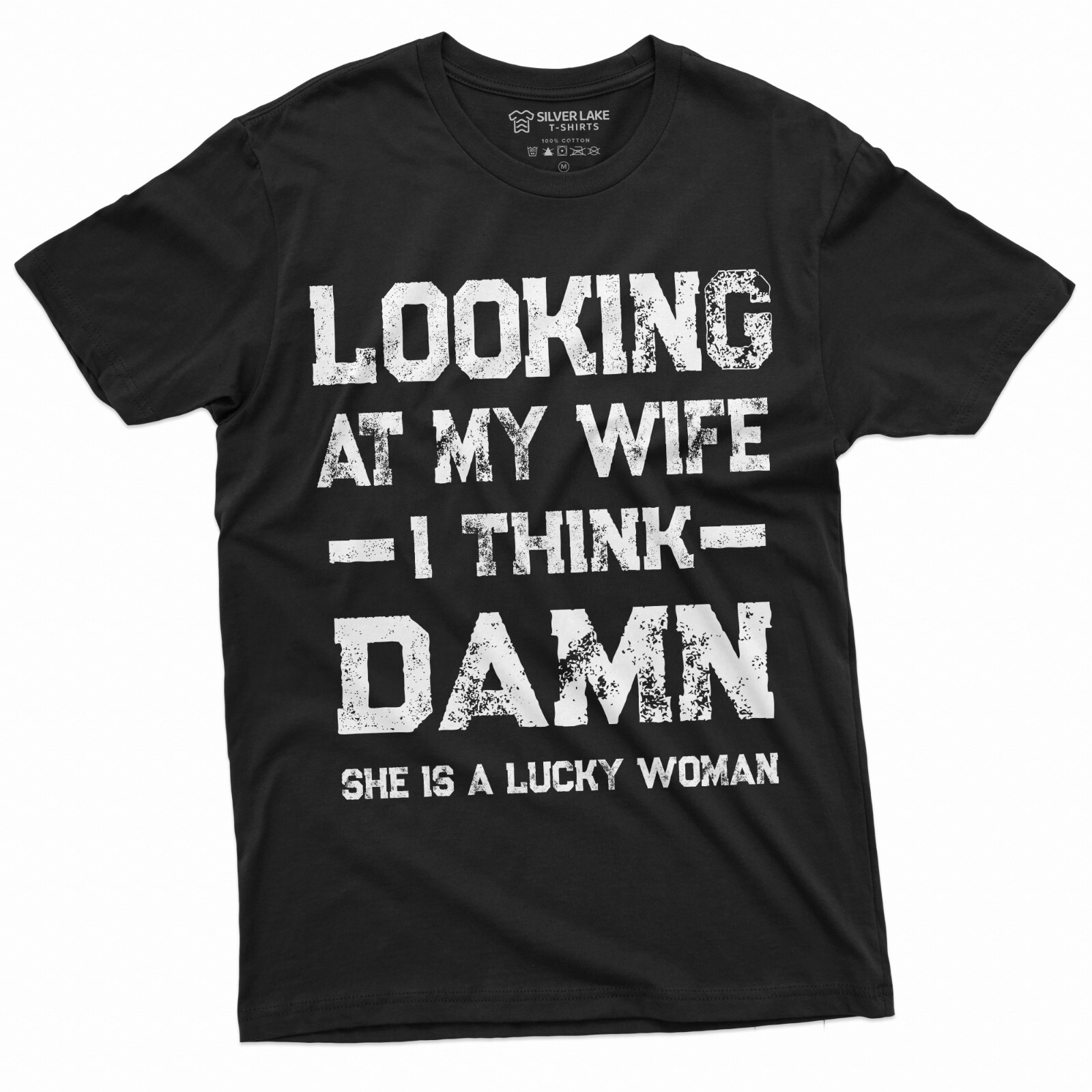 Funny Looking at my Wife Lucky Woman Tee Birthday anniversary Gift for Husband gallery