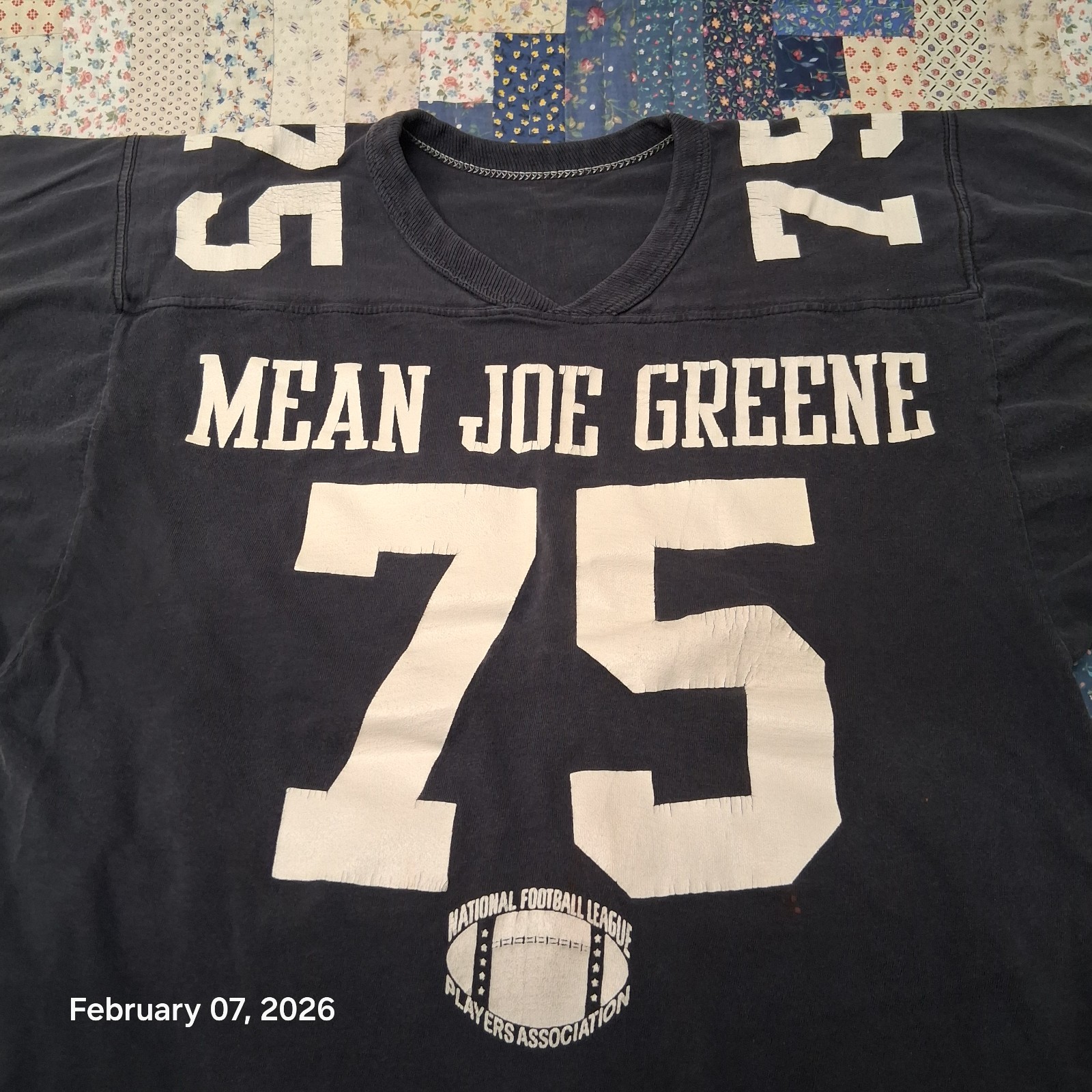 Vintage Mean Joe Greene 75 Rawlings Shirt Size Medium Black Pittsburgh gallery