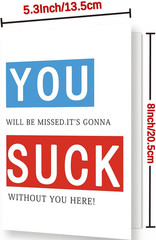 Sarcasm Leaving Definition Card for Work Bestie Friend, Rude Farewell Gifts for