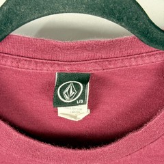 Volcom Men’s Stone Age Large Burgundy Graphic Surf Tee Streetwear