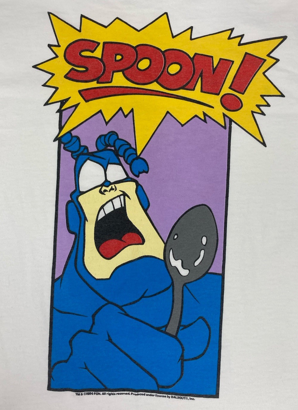 VINTAGE The Tick Spoon 1994 Graphic T-shirt Men XL White TV Cartoon Rare USA 90s gallery