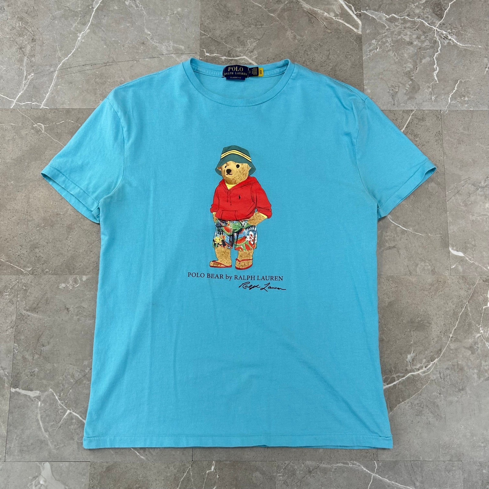 Polo Ralph Lauren Bear Graphic Tee Mens Small Short Sleeve Blue Classic Fit gallery