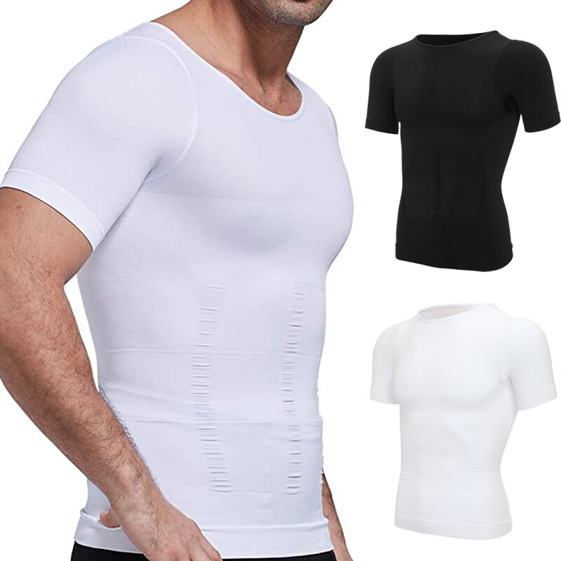 Men Slimming Body Shaper Posture Corrector Vest Tummy Compression T-Shirt Tops gallery