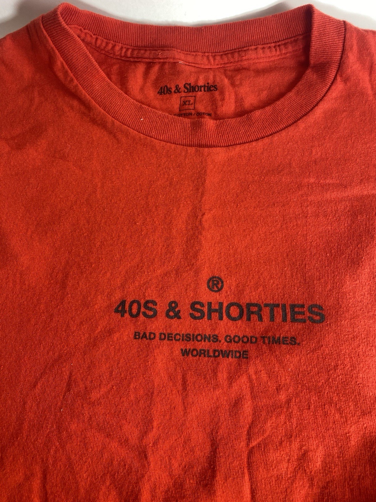 40s & Shorties Red T-Shirt Bad Decisions Good Times Worldwide Double Print XL