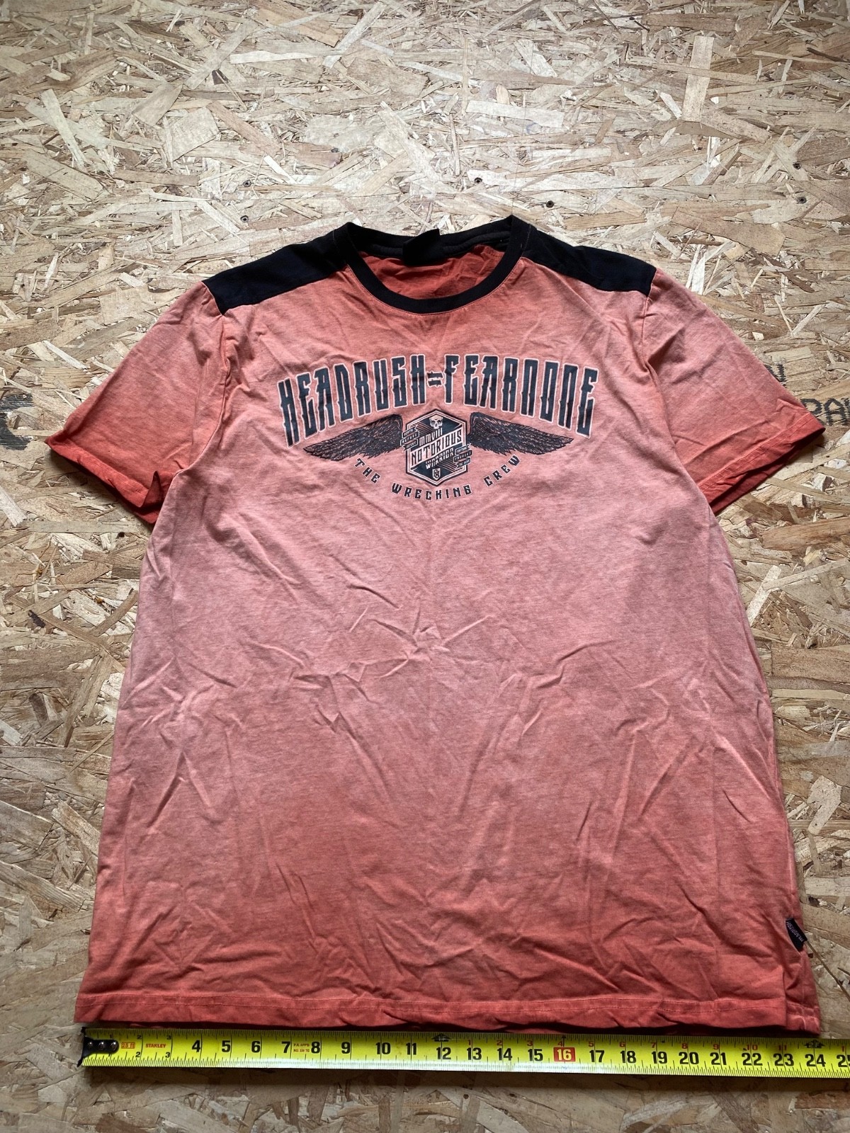 Orange & Black Headrush y2k Skull graphic t-shirt 2XL Reg. fit men's gallery