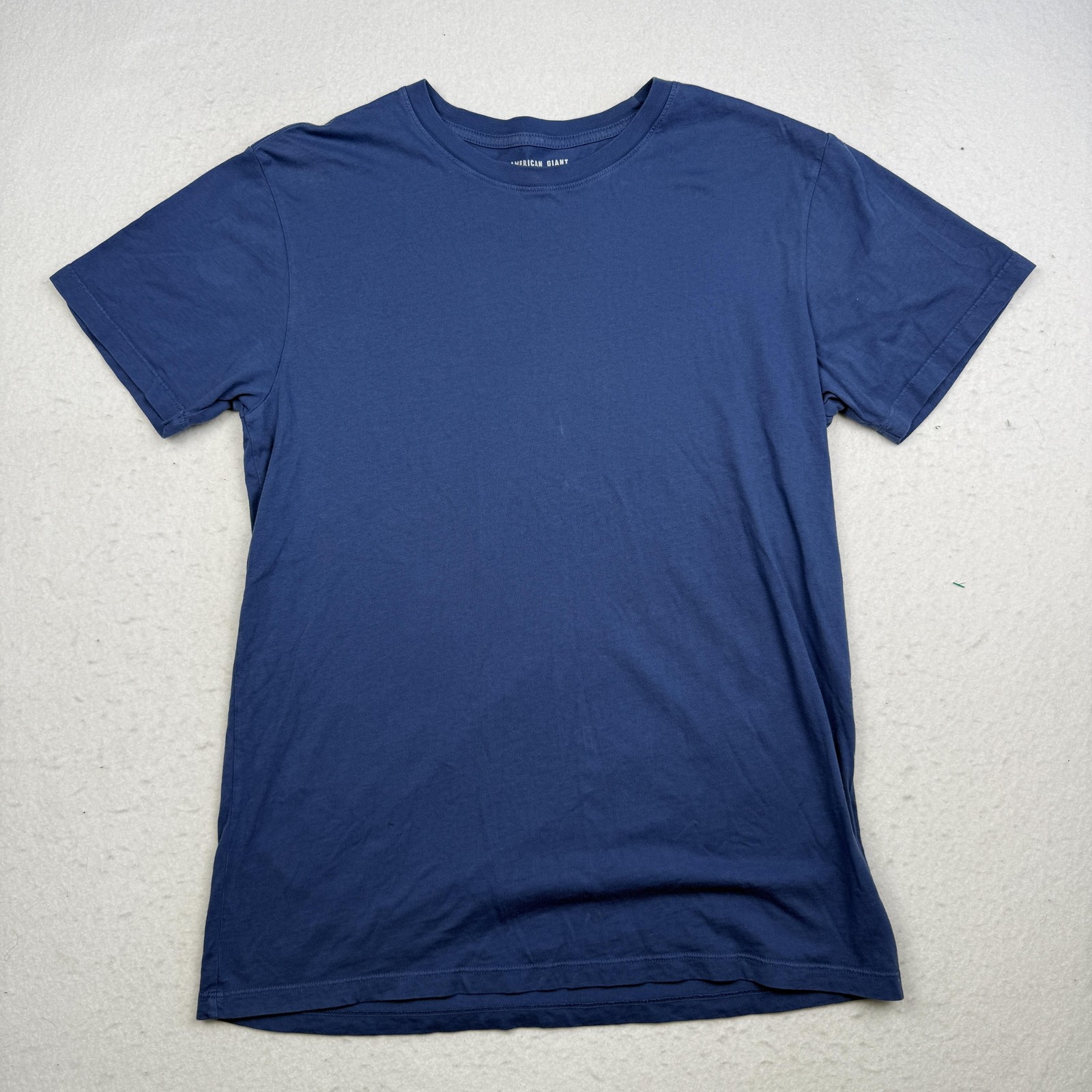 American Giant Shirt Mens Medium Blue Crewneck Short Sleeve 100% Cotton Made USA