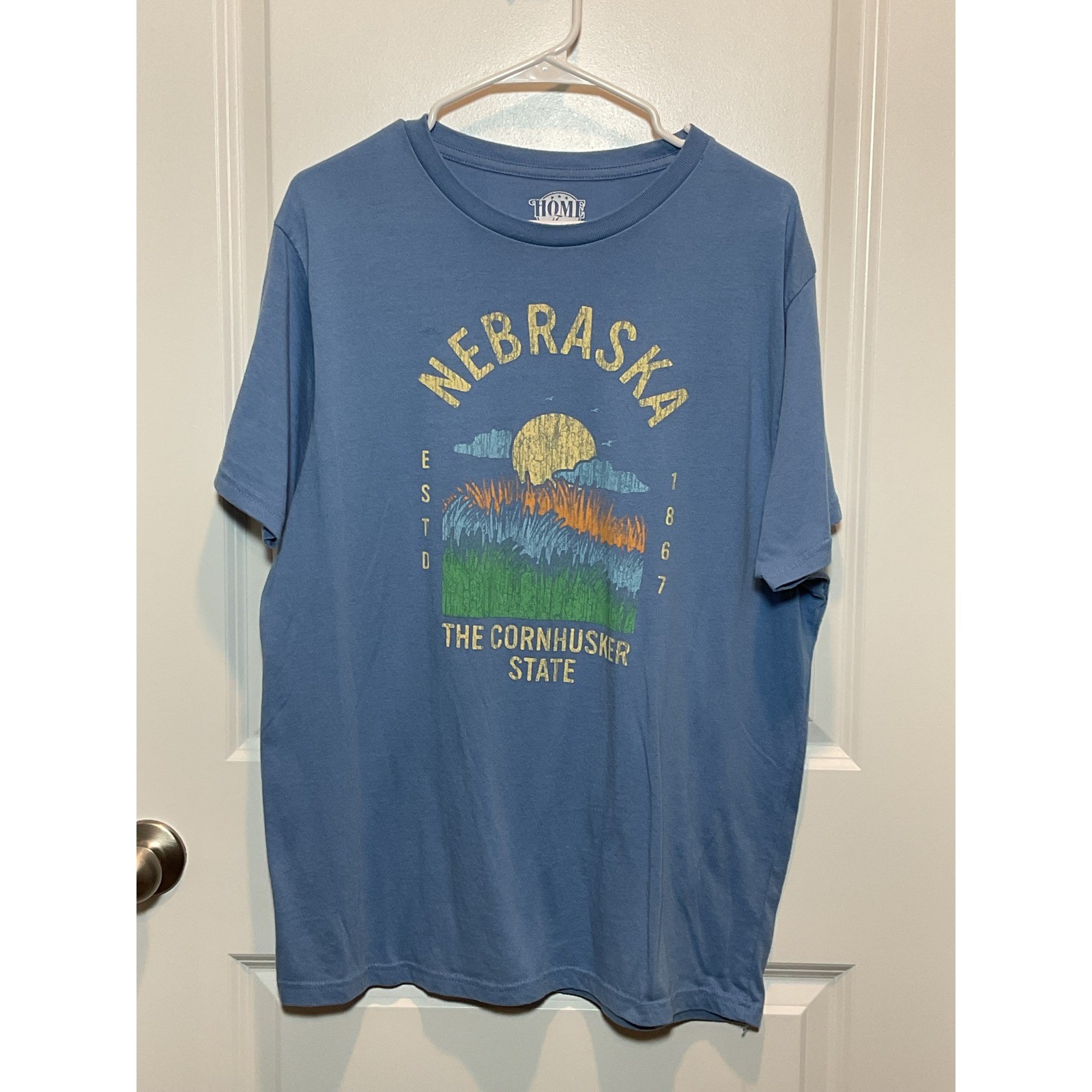 HOME FREE Mens Nebraska The Cornhusker State Graphic T Shirt XL Blue gallery