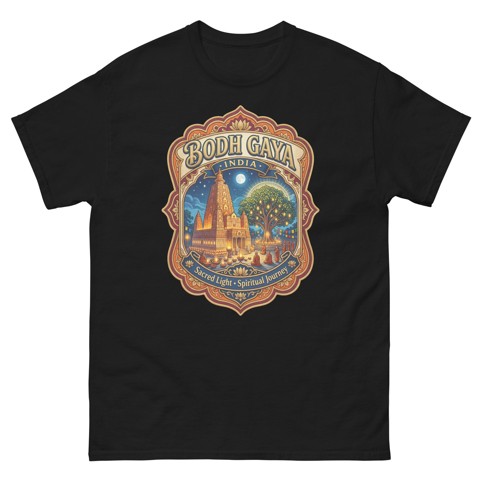 Bodh Gaya India Sacred Temple Graphic T-Shirt Unisex Travel Tee gallery