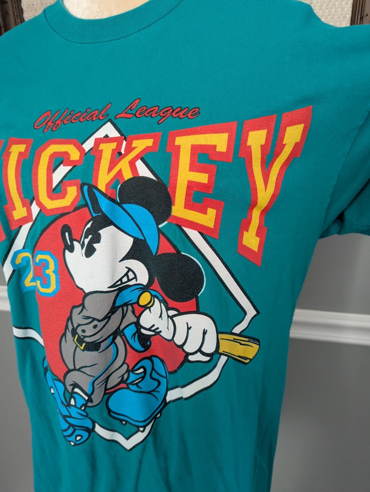 Vintage 90s Mickey & Co USA Single Stitch Mickey Mouse Baseball Disney T-Shirt gallery