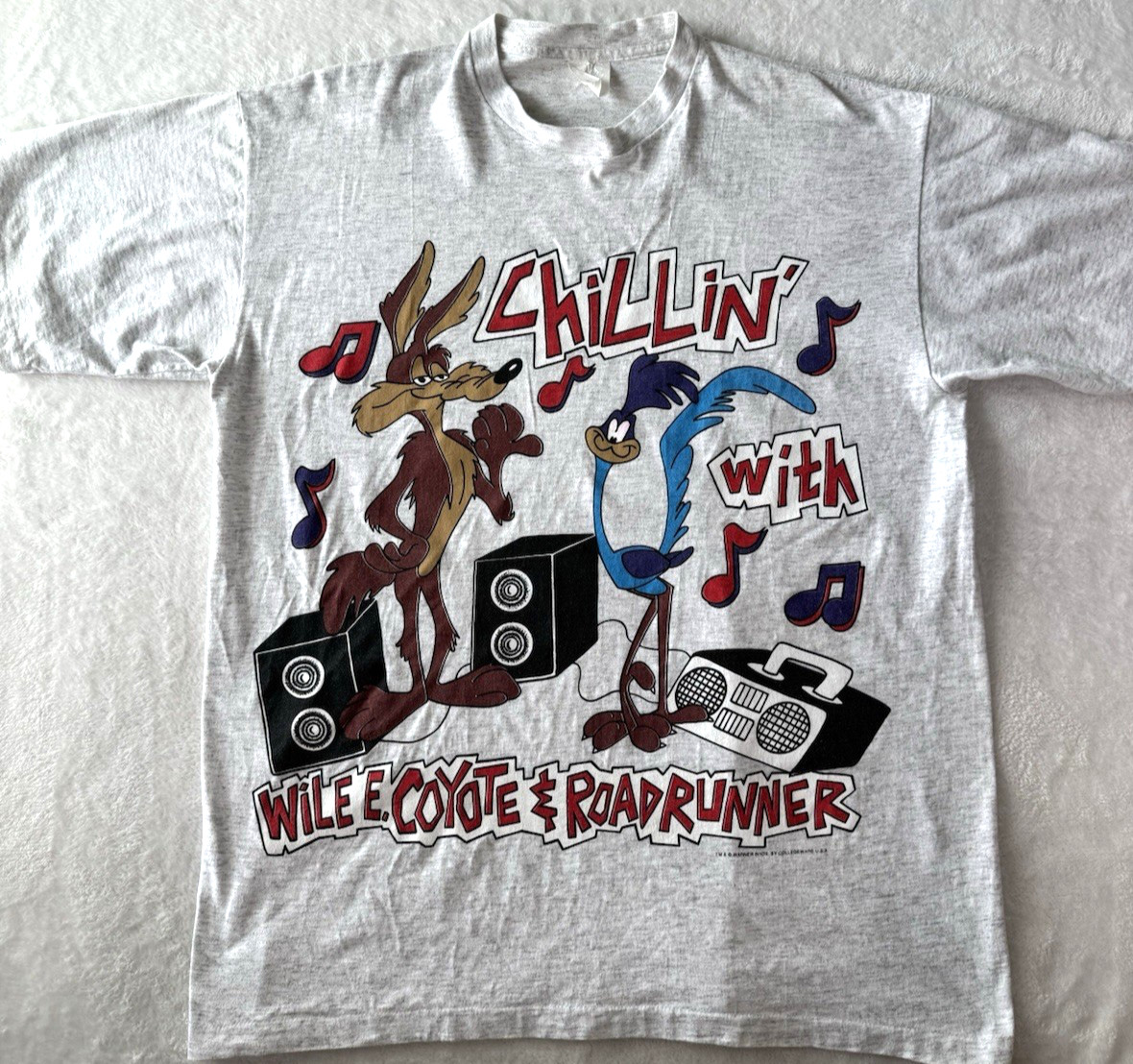 1990s Chillin With Wile E Coyote And Roadrunner T Shirt XL Vtg Warner Bros