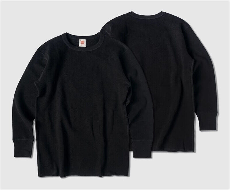 Non Stock Waffle Thermal Shirt 400g Heavyweight Fall Winter Long Sleeve Basic Sh gallery
