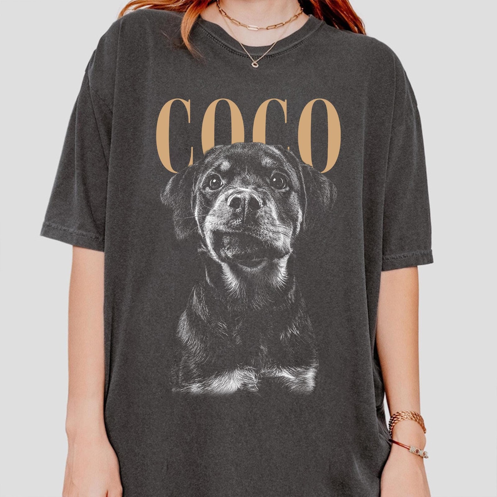 Personalized Dog Photo Shirt Custom Pet Face Vintage Style Dog Mom Gift gallery