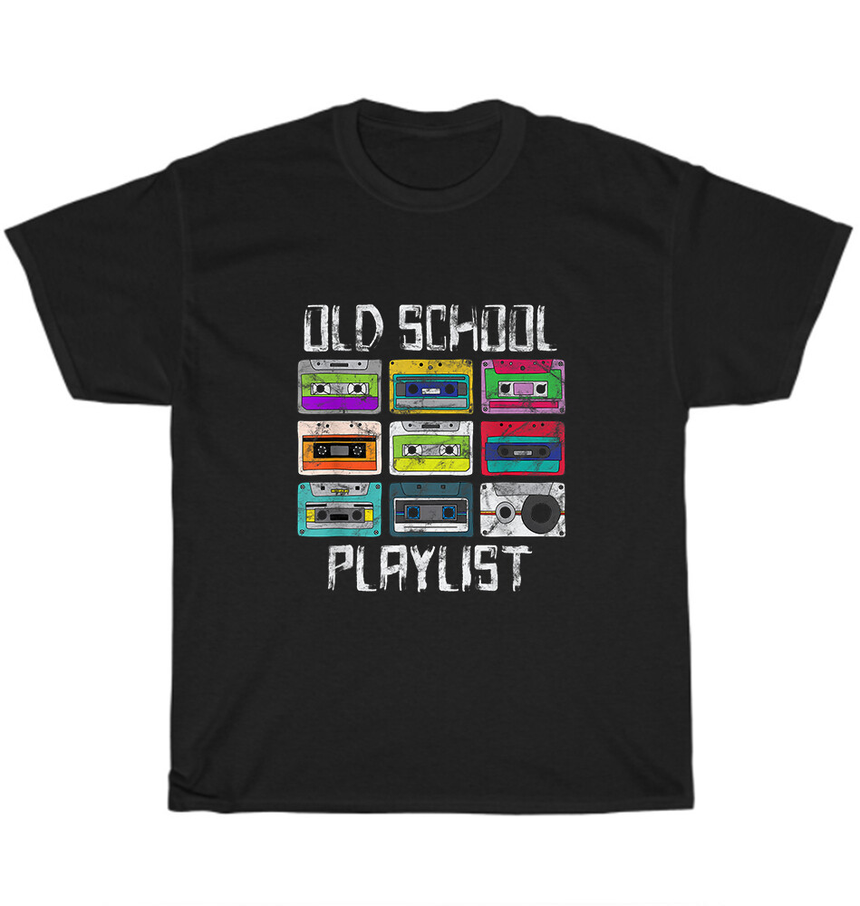 Retro 80s Old School Playlist Hip Hop Cassette Tape Music T-Shirt Unisex Gift
