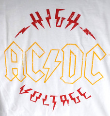 ACDC Retro Rock T Shirt High Voltage White Music Merch Licensed Top Festival Gig