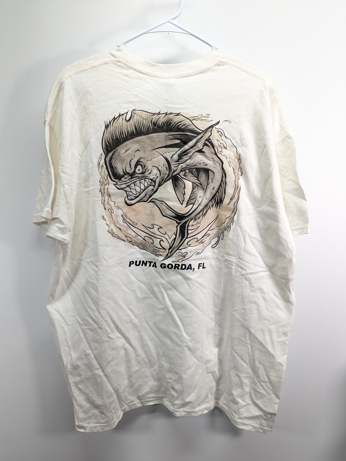 Punta Gorda Men's XL Mohawk Fish Double Side Prana Graphic Shirt Fishing Tee gallery
