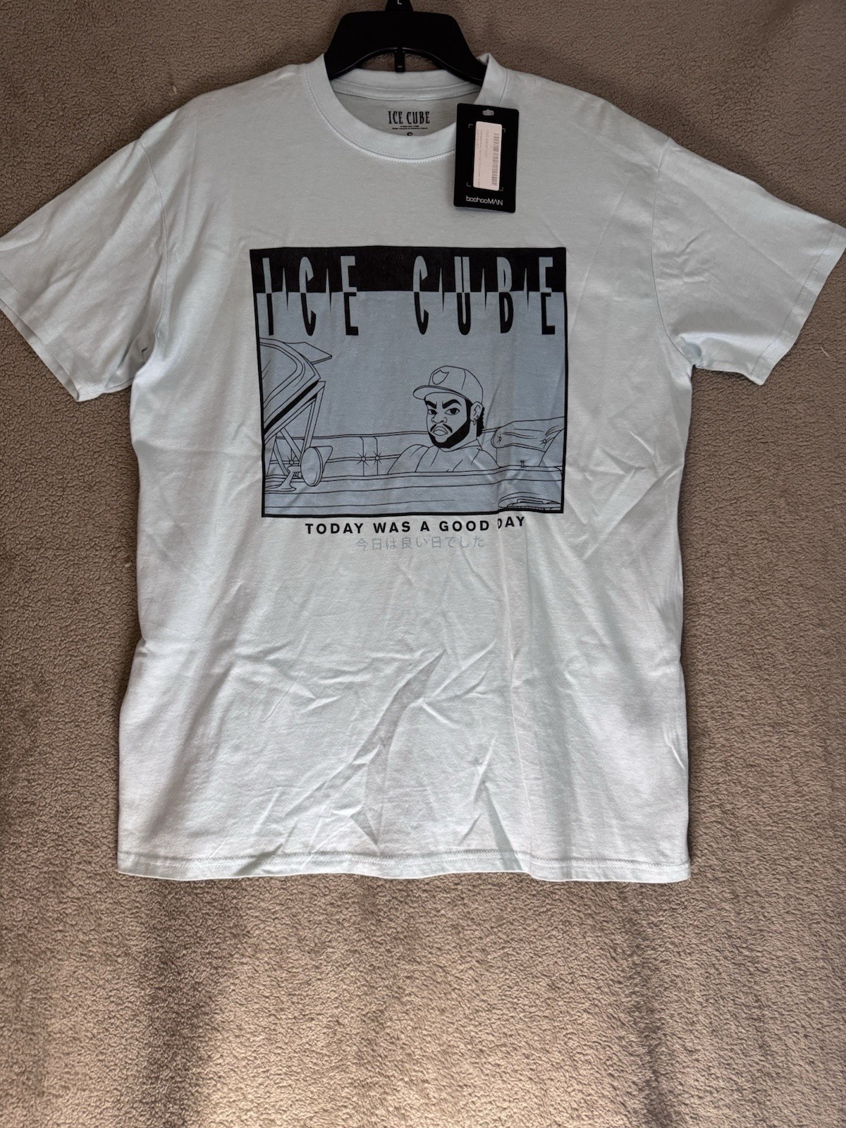 boohooMAN Ice Cube Today Was a Good Day Men's Blue Cotton Graphic Tee S gallery