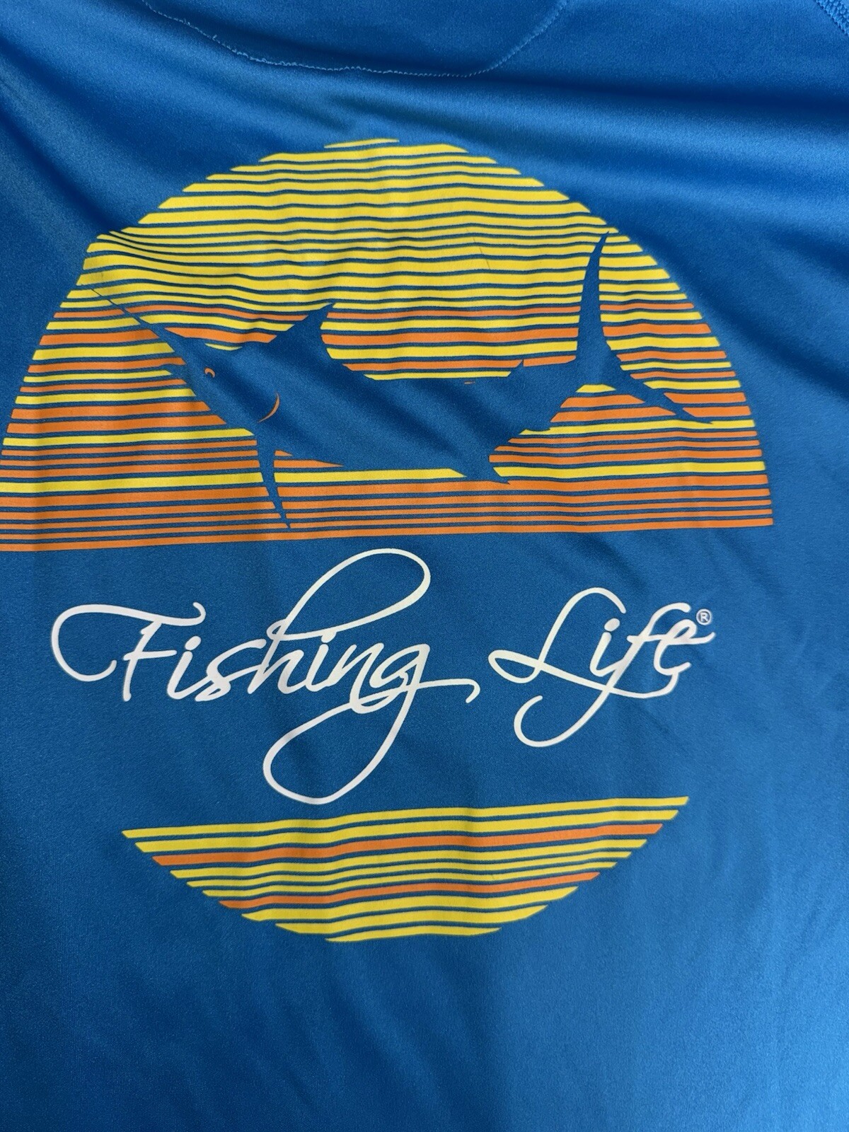 Fishing Life Shirt Men’s XL Blue Fishing Fisherman Long Sleeve Tee Casual gallery