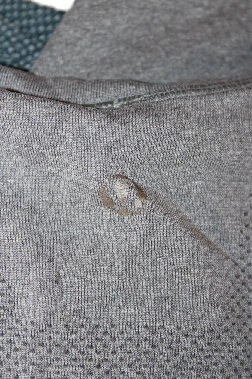 Lululemon Mens Gray Long Sleeve Crew Neck Nylon Blend T-Shirt Size M gallery