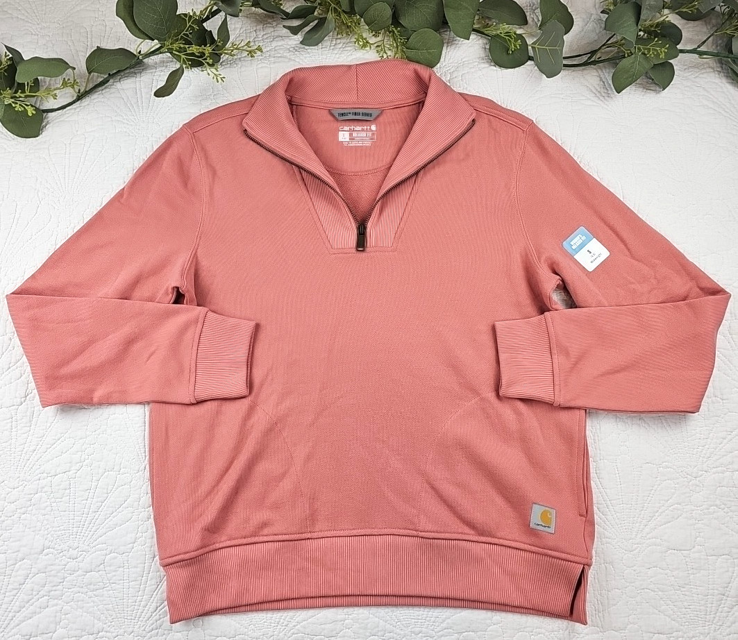 NWT Carhartt Womens Tencel Fiber Series Size S 1/4 Zip Pullover Sweatshirt