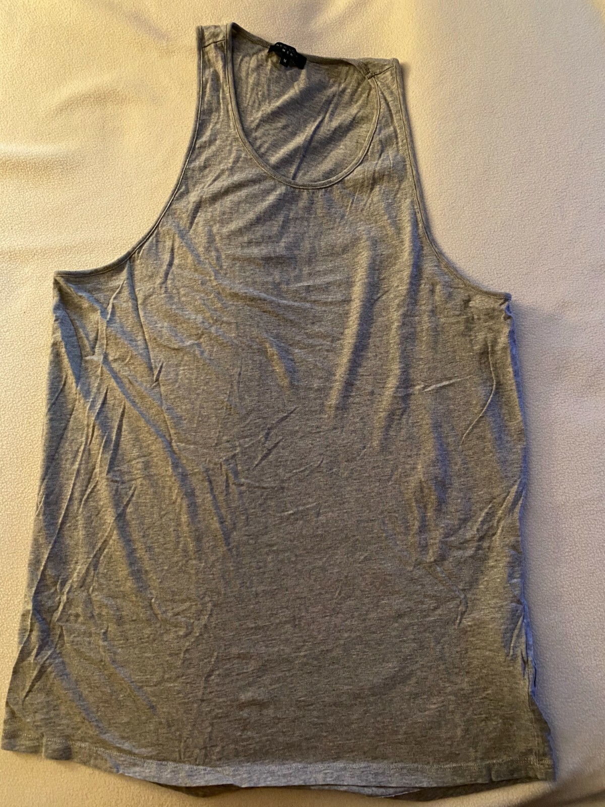 New Look Mens Gray Sleeveless Longer Tank Top Size Medium NWOT Cotton blend gallery