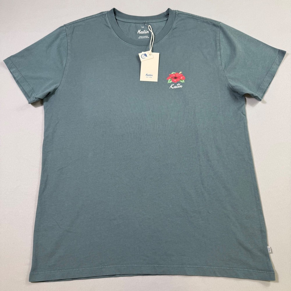 Katin Coco Tee Mens Large Slate Blue NEW Graphic Surf Skeleton Coconut T-Shirt