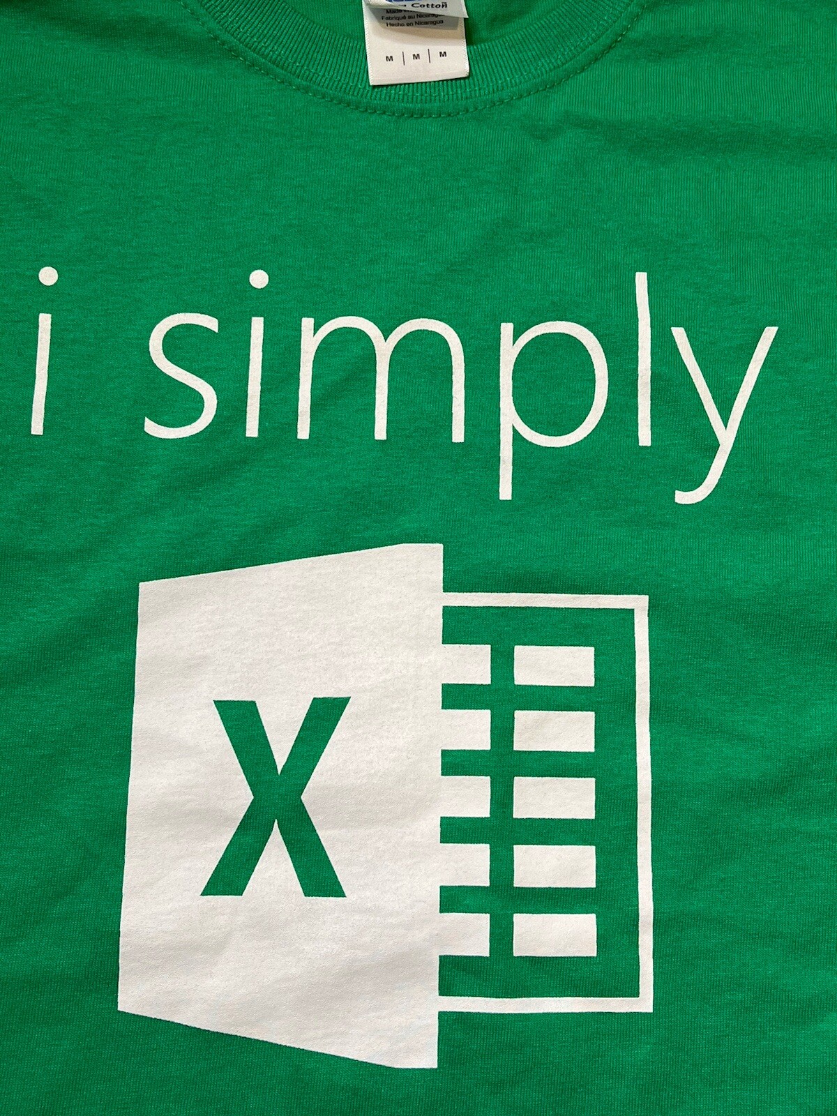 New Men’s XL Microsoft Computers I Simply Excel Office Green T Shirt gallery
