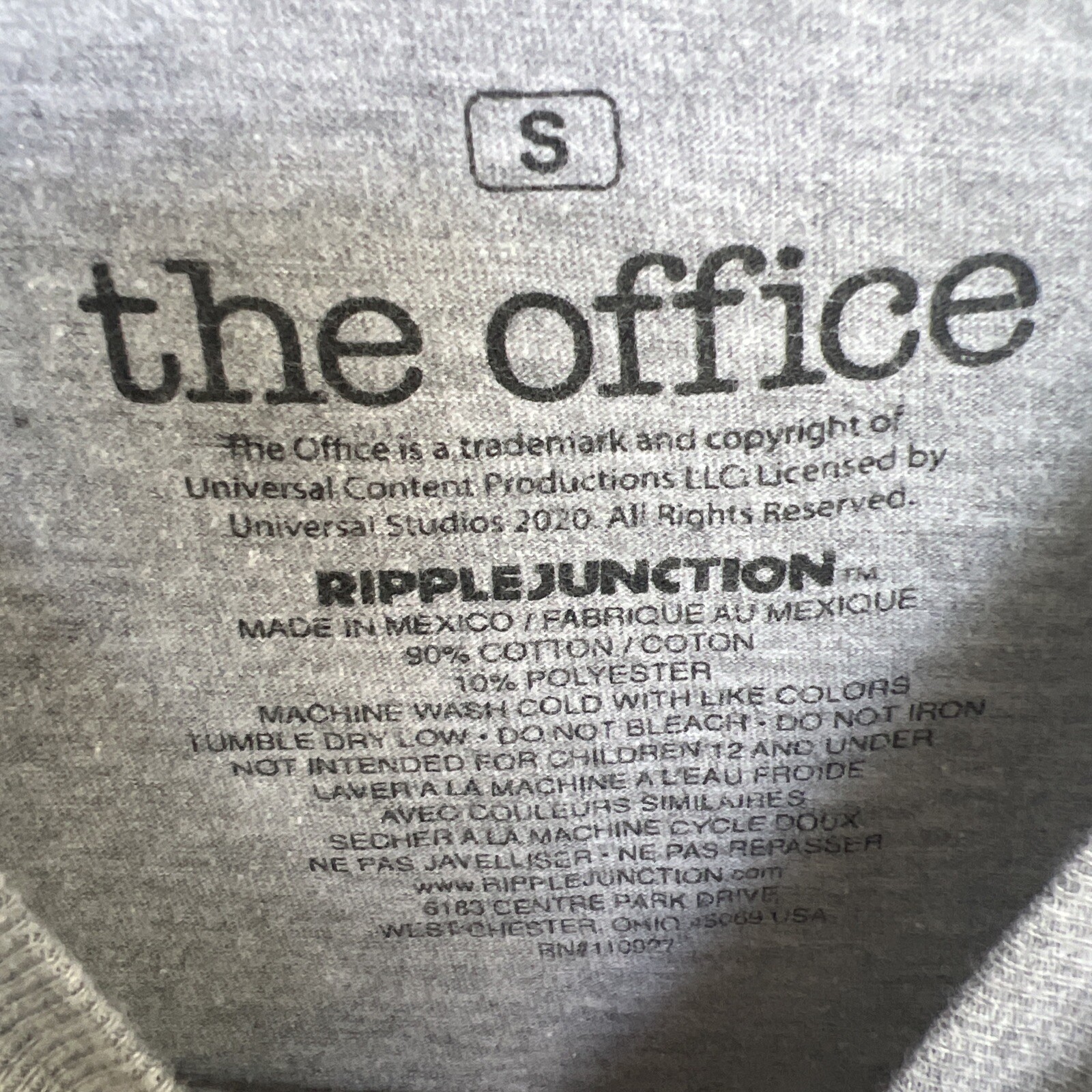 THE OFFICE Men's T-Shirt Gray Short Sleeve Graphic Tee Size LARGE gallery