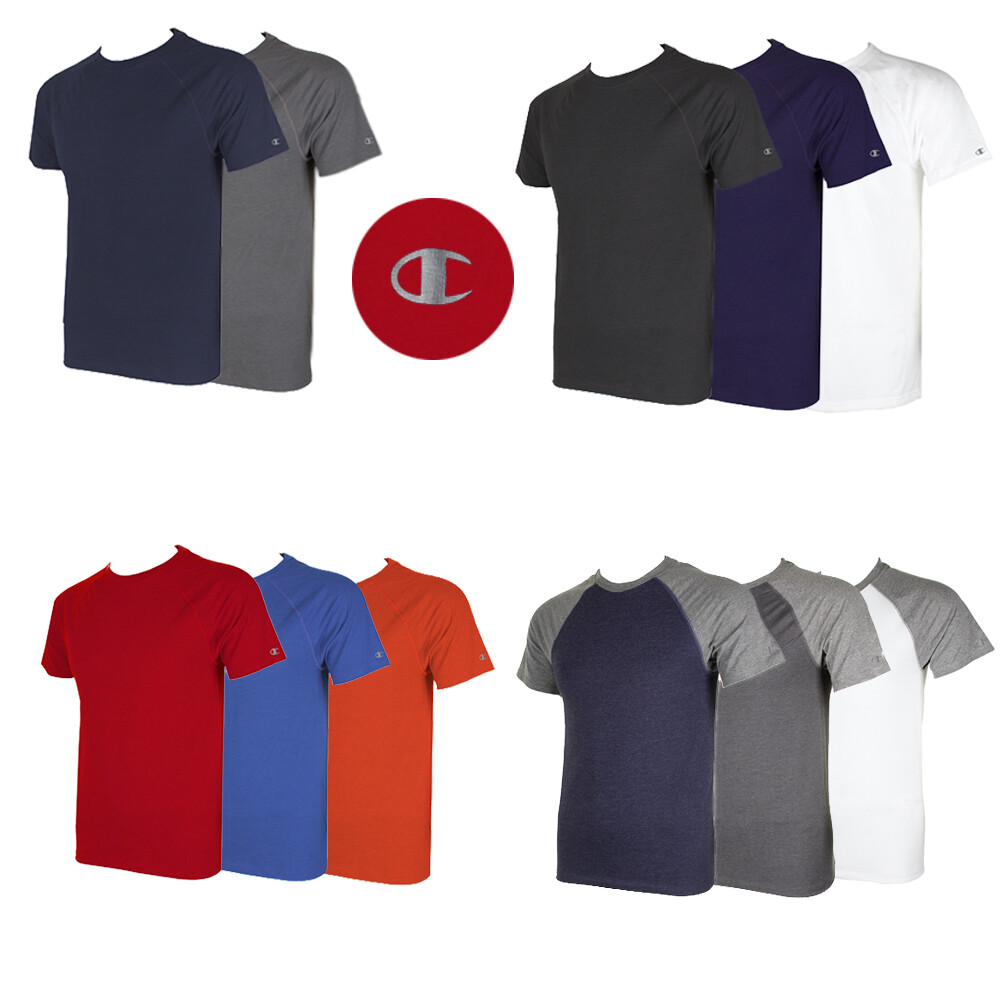 Champion Men's Short Raglan Sleeve Crew Neck Athletic T-Shirt gallery