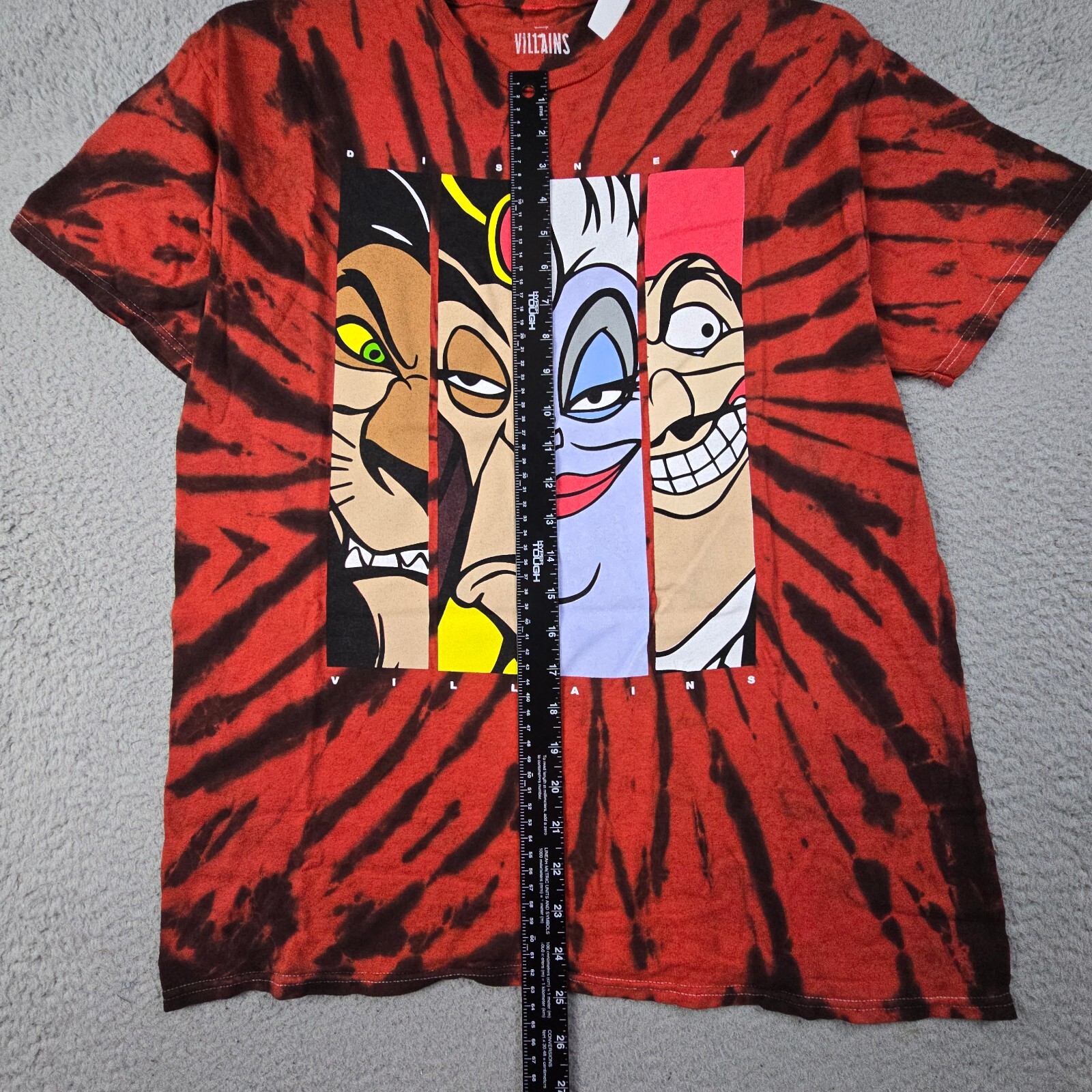 Disney Villains Shirt Men Medium Red Tie Dye Cartoon Retro Outdoor Classic NWT B gallery