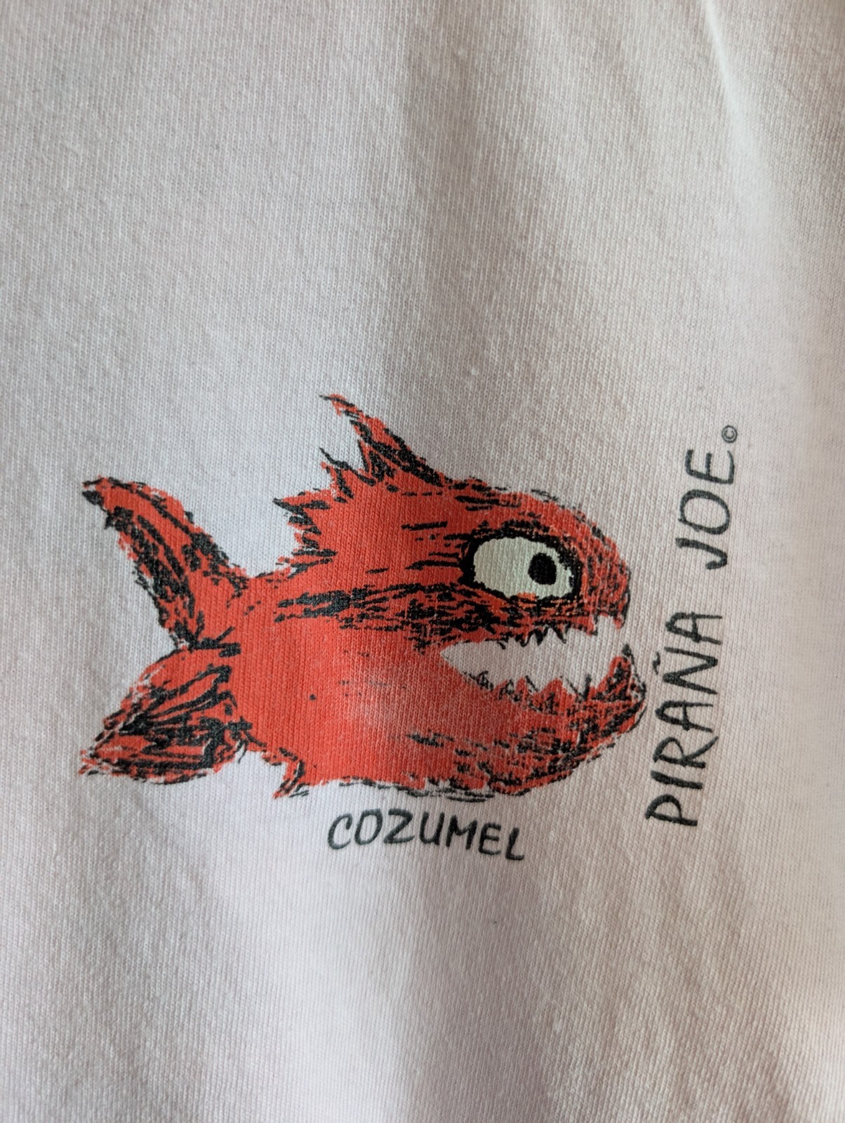 Piraña Joe Cozumel Tee S Pink Pop Art Graphic Shirt Funny Tropical Fish gallery