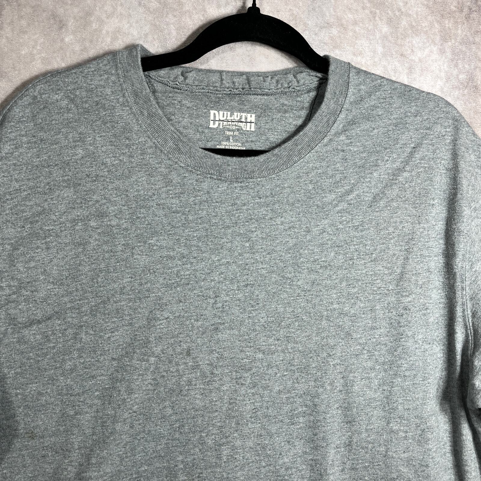 Duluth Trading Co. T-Shirt Mens Large Gray Short Sleeves Trim Fit Crew Neck Work gallery
