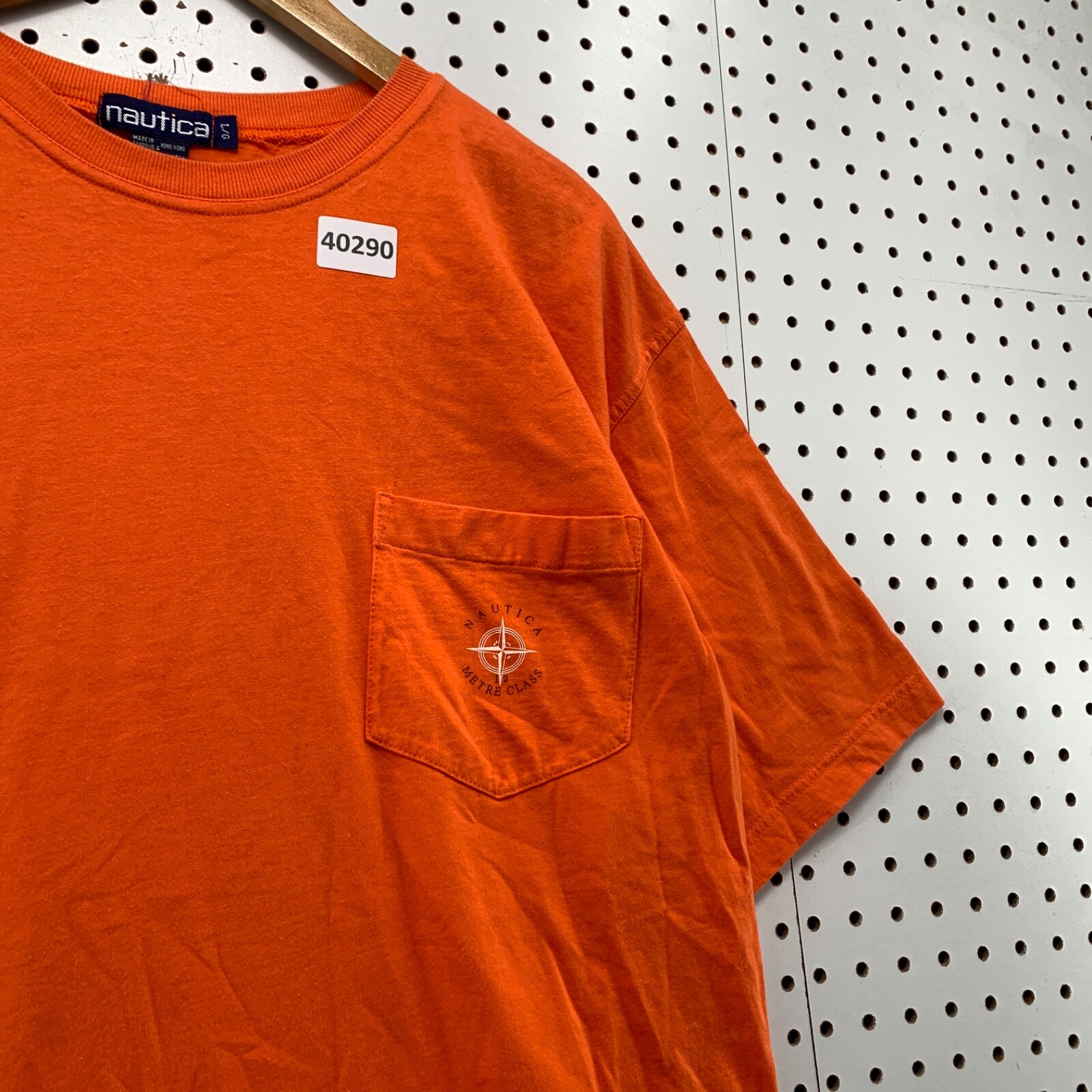 Vintage 90s Nautica Orange Sportsman Club Shirt Mens Large Oak Park Hunting gallery