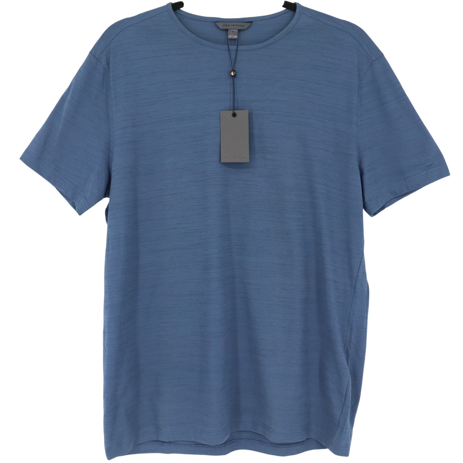 John Varvatos Men's Dutch Blue Pima Cotton Slub Crew Neck T-Shirt Size M NWT gallery