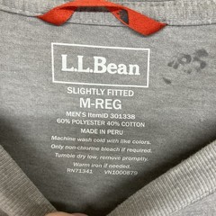 L.L.BEAN Mens Slightly Fitted Graphic T-Shirt Top Medium Grey Thin Lightweight