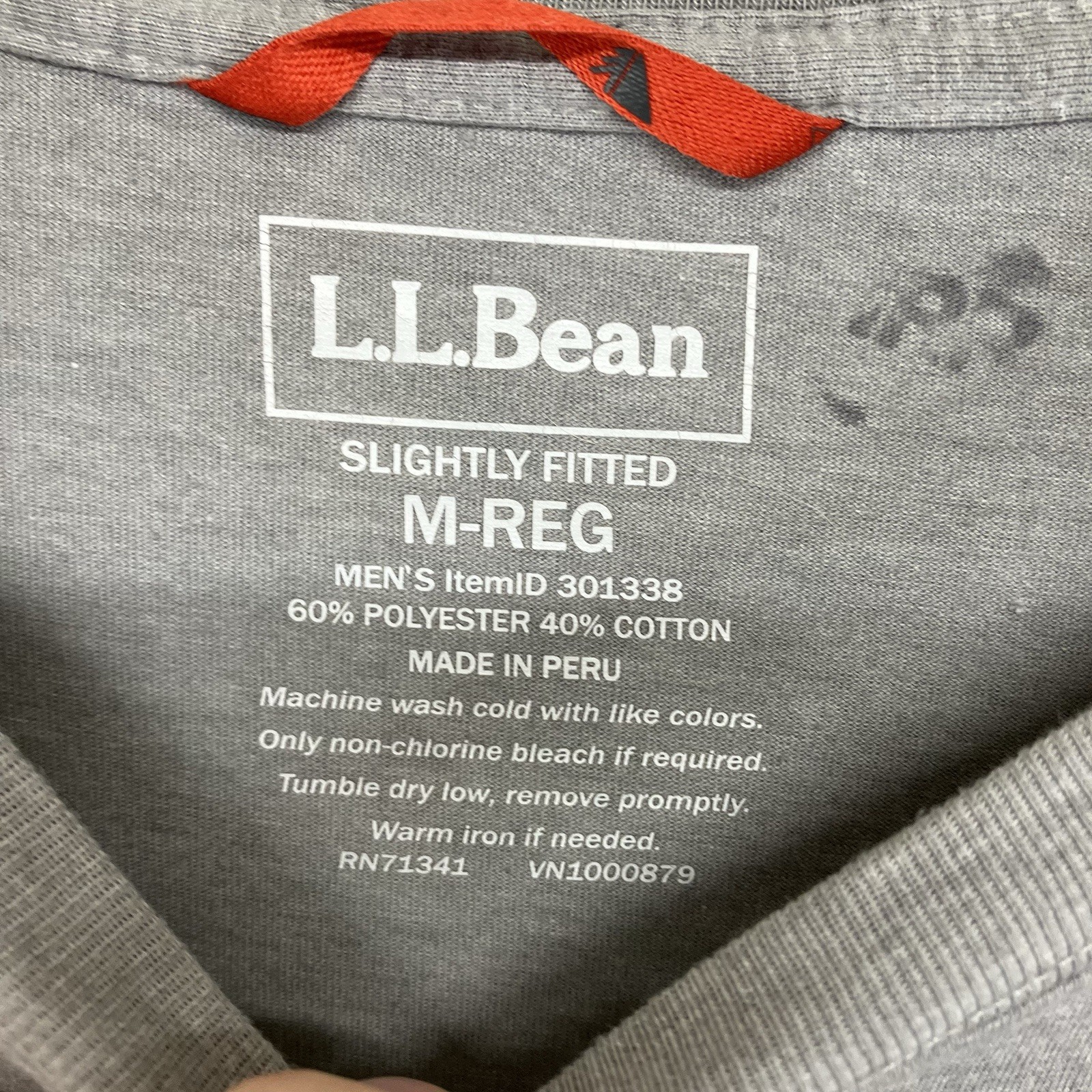 L.L.BEAN Mens Slightly Fitted Graphic T-Shirt Top Medium Grey Thin Lightweight gallery