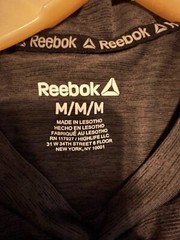 Reebok Shirt Medium Adult Grey Athletic Running Stretch Logo Modern Fit Mens M